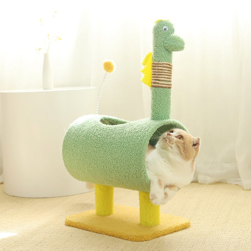 All-in-One Cat Scratching Post with Play Area and Nest