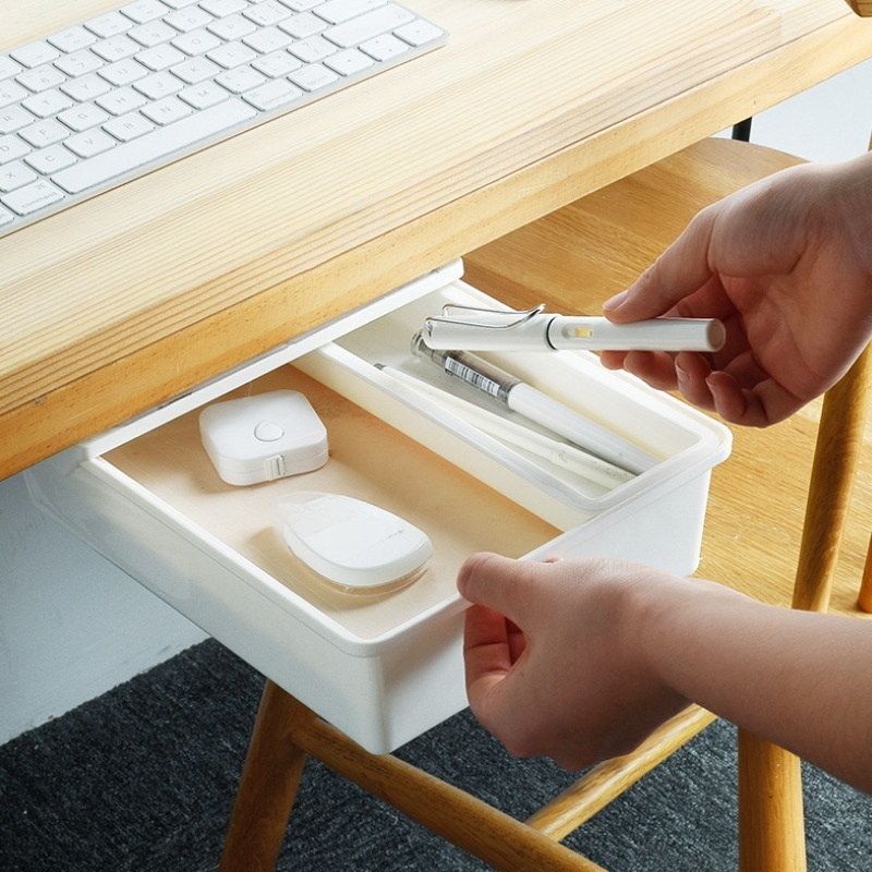 隱藏式桌下收納盒