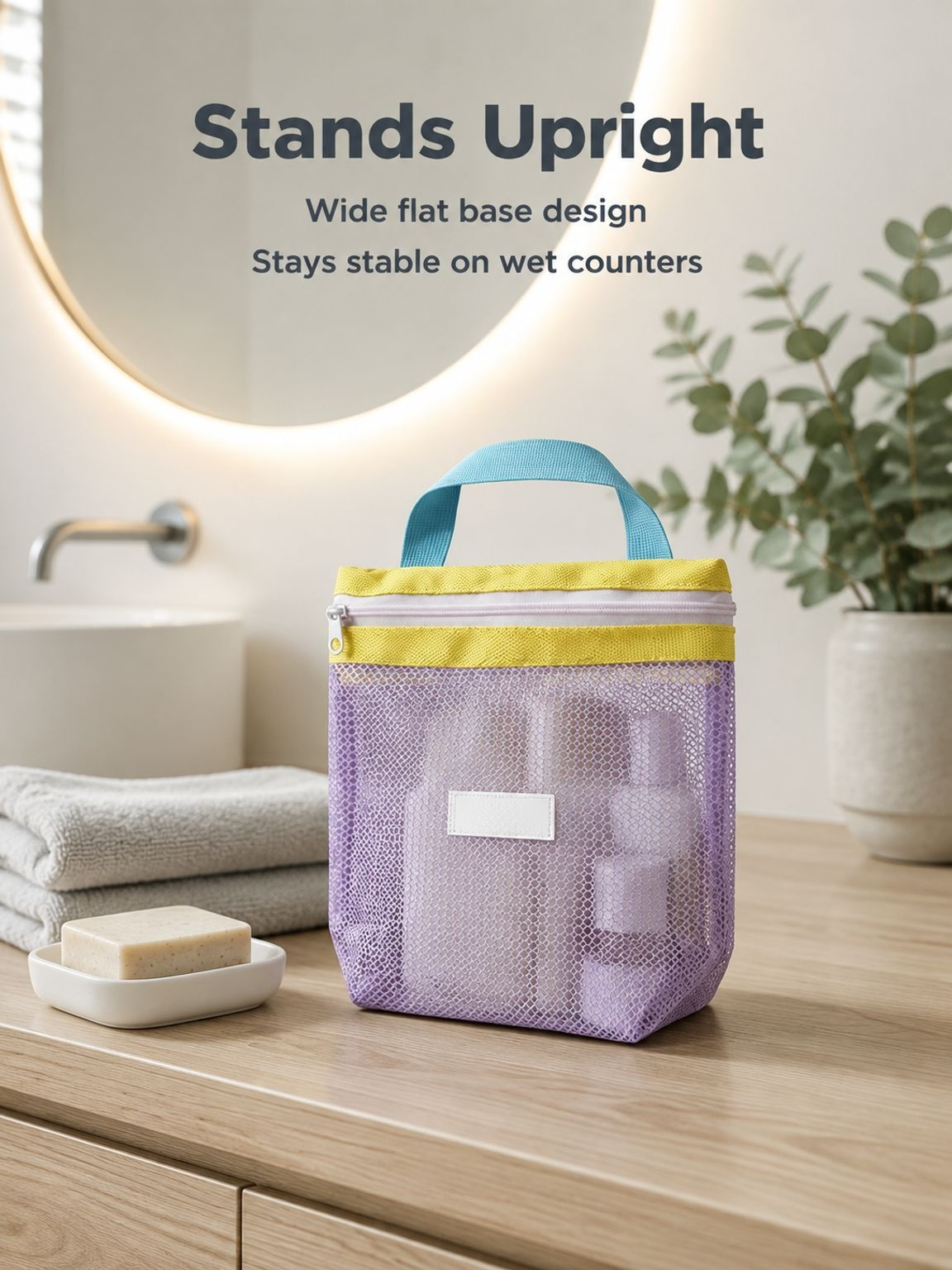 JMY mesh toiletry bag ideal for storing travel essentials and toiletries