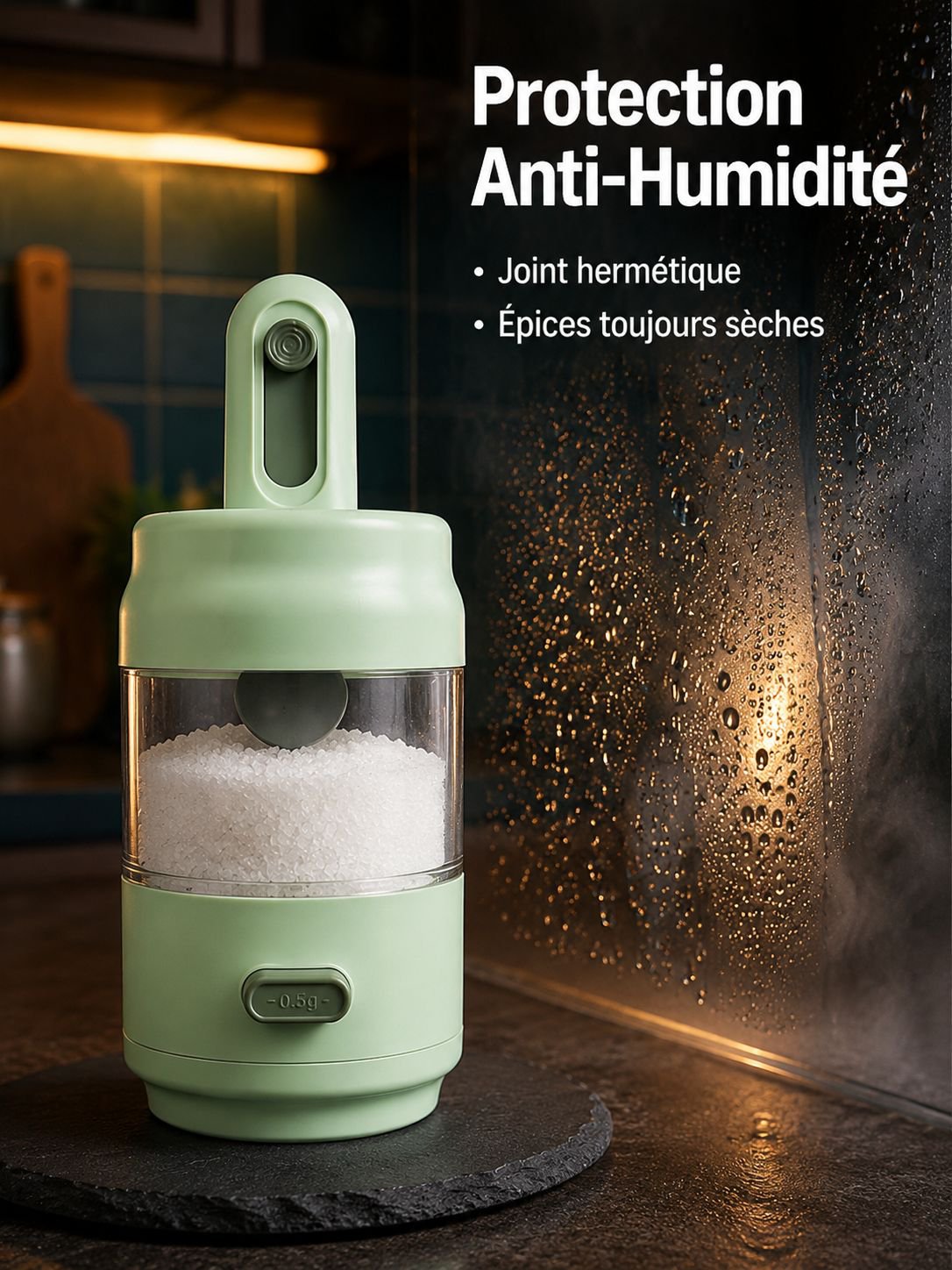Bocaux hermétiques de cuisine pour sel, glutamate et autres condiments