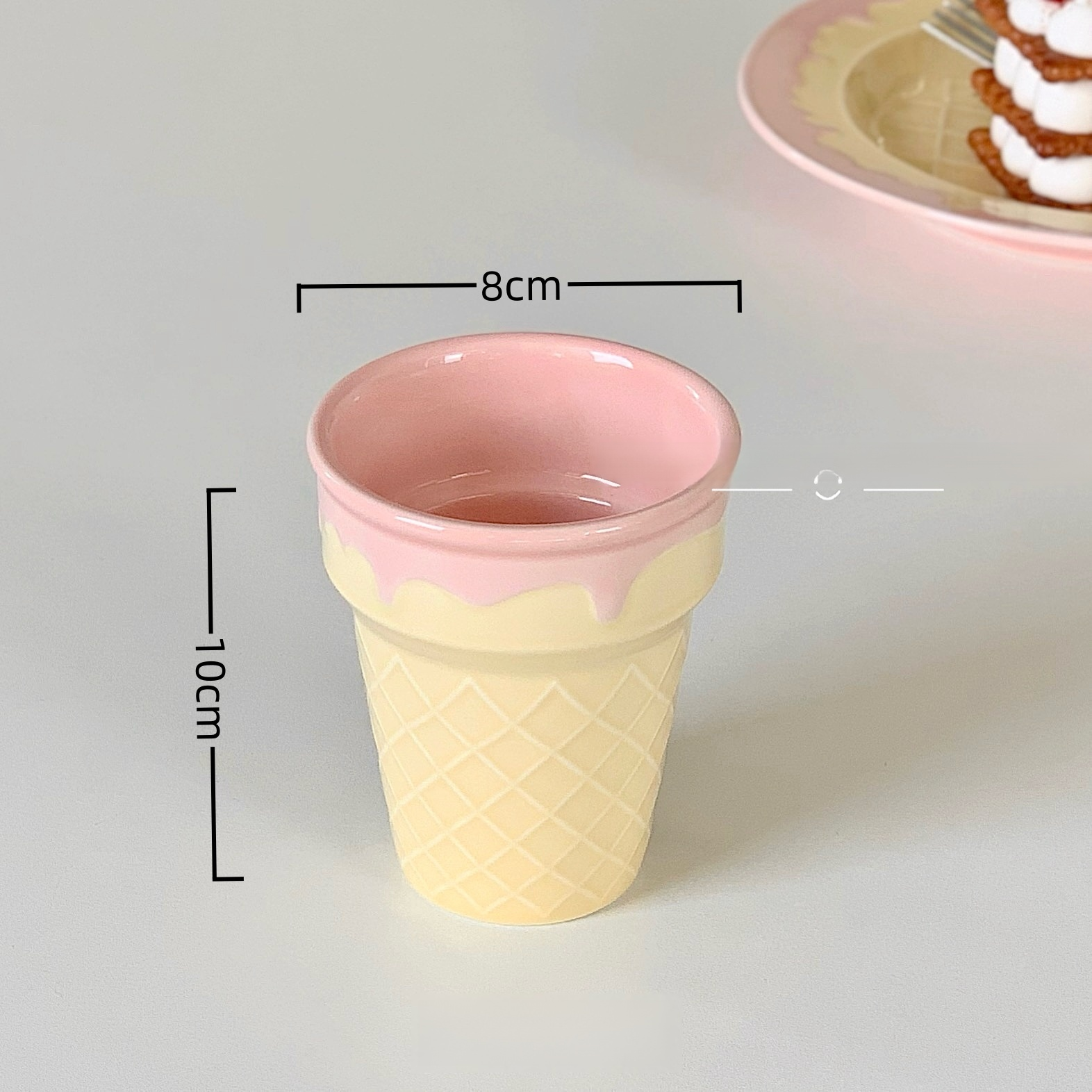 Ensemble de vaisselle en céramique motif crème glacée mignonne