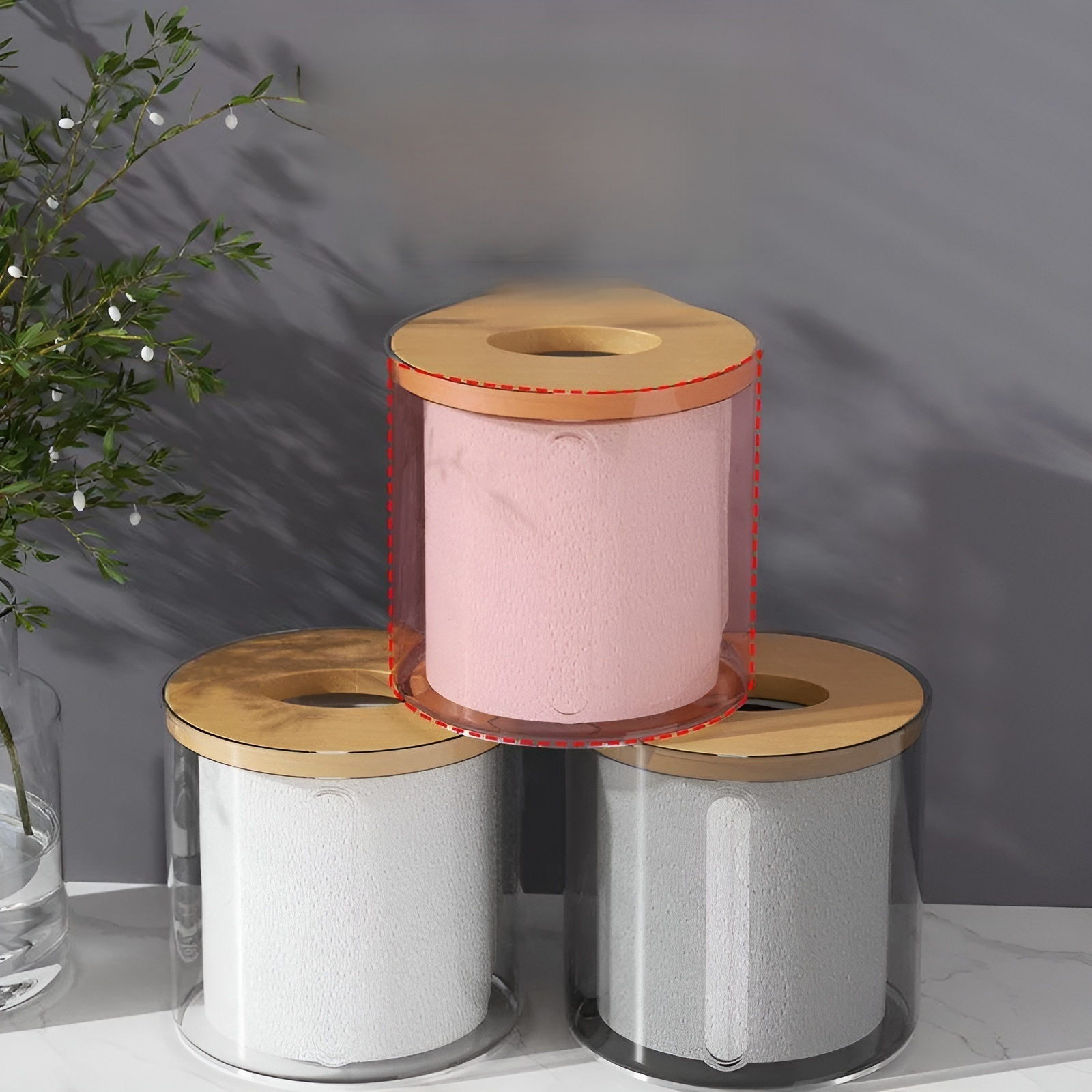 Multifunctional Tissue Box and Paper Roll Holder