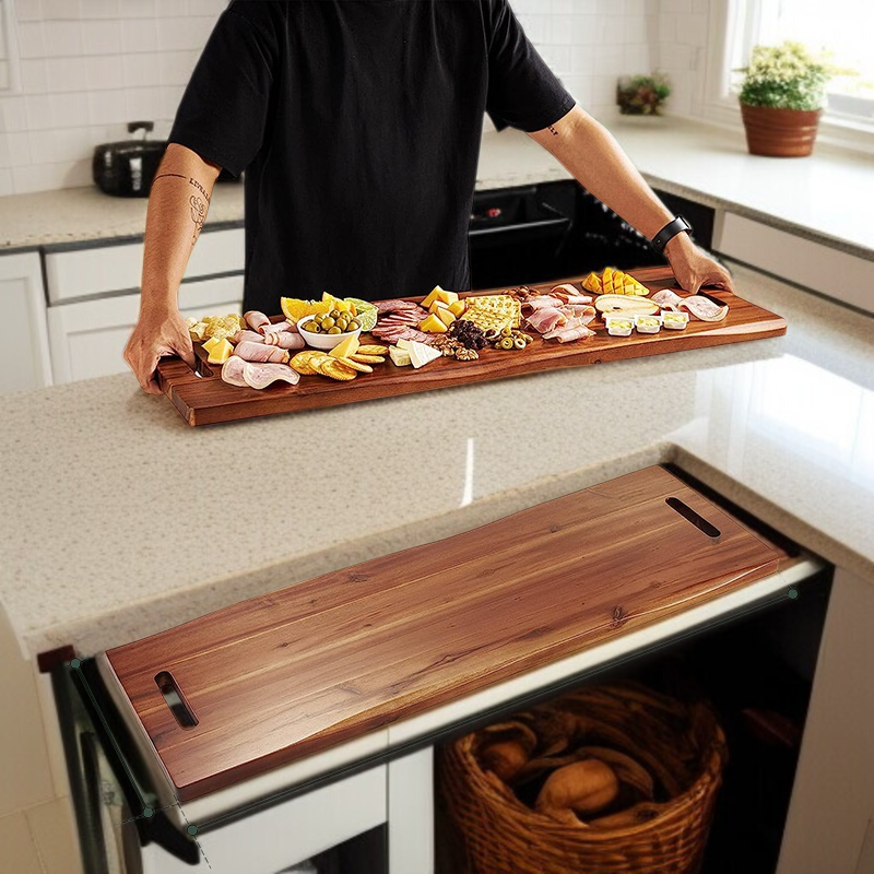 손잡이 디자인의 나무 도마