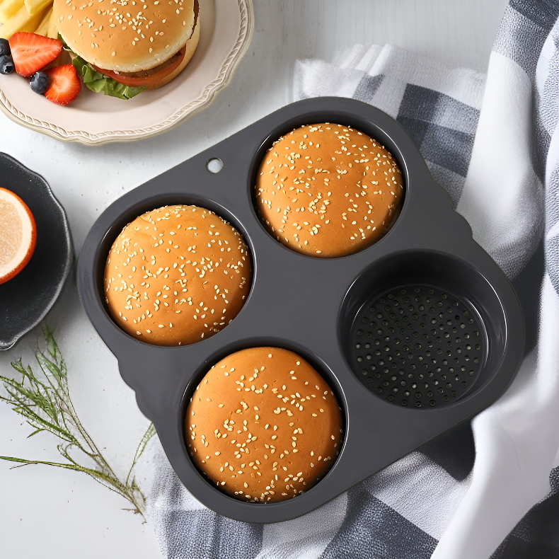 Home Round Non-Stick Silicone Hamburger Mold High Temperature Resistant Baking Mold