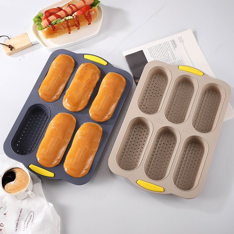 矽膠麵包法棍模具6連熱狗矽膠模具