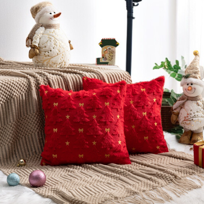 Holiday Cushion Cover Cute Embroidery Quilting Home