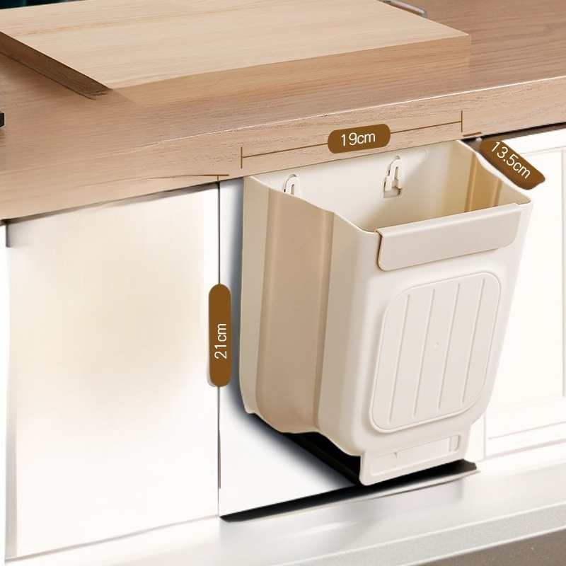 Foldable Storage Cabinet Hanging Garbage Can for Large Capacity Use