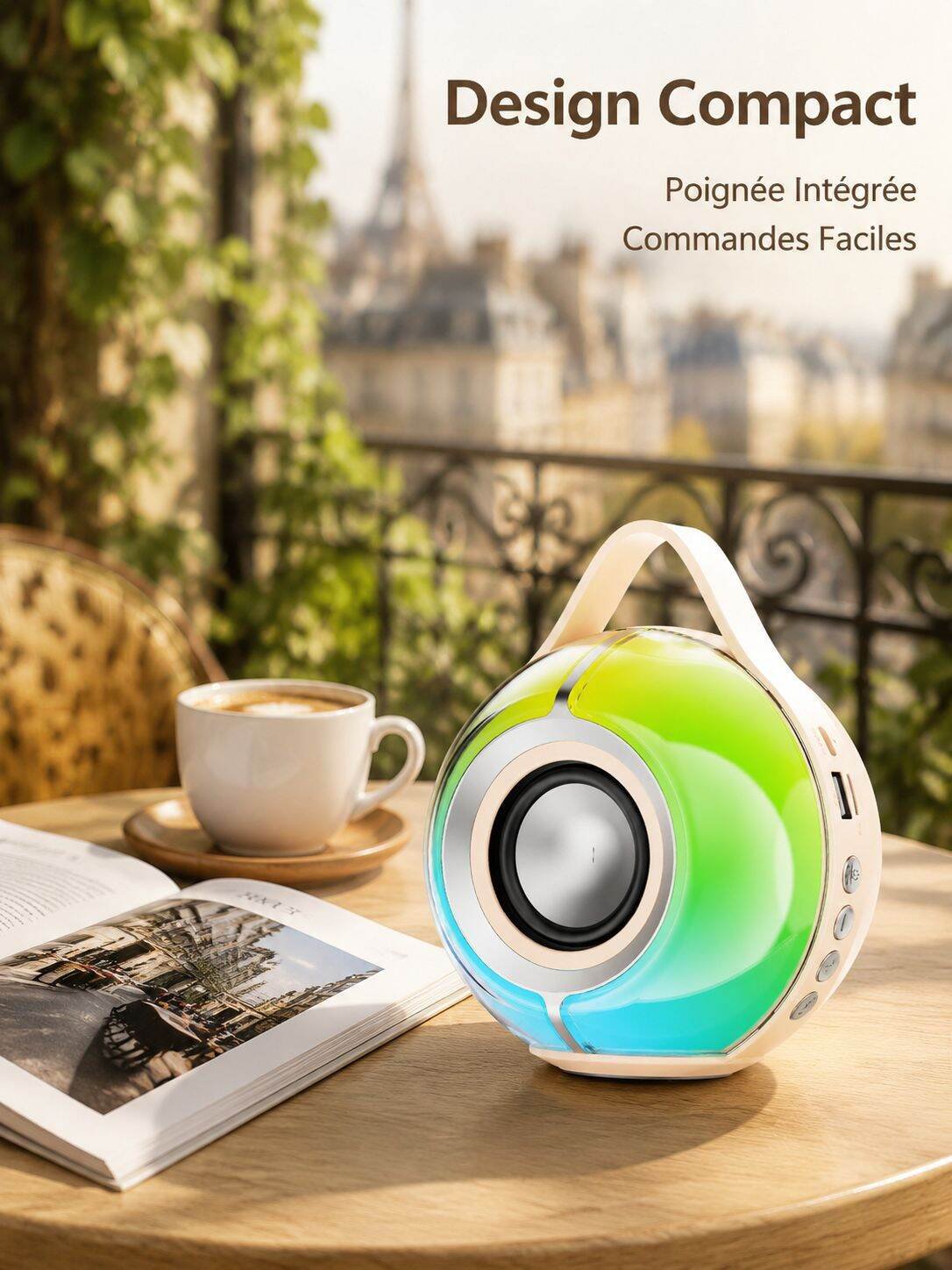 Enceinte Bluetooth portable d'extérieur avec éclairage RGB
