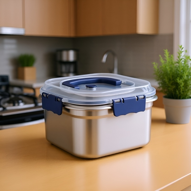 Stainless steel food storage container