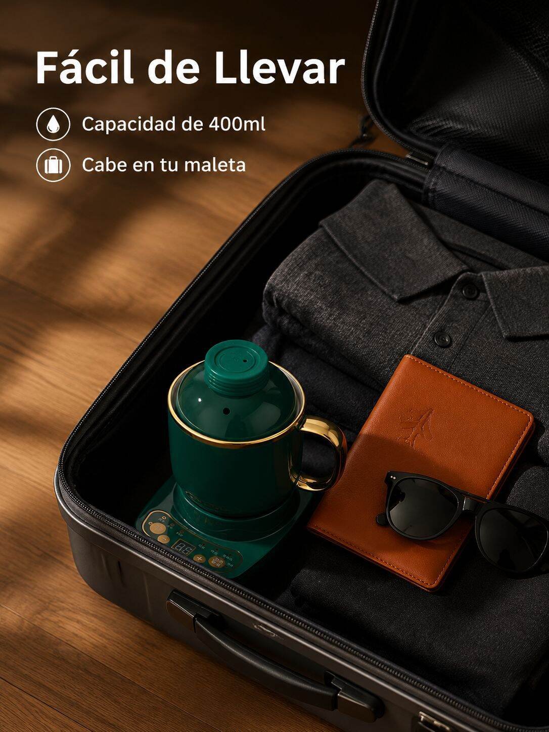 Taza eléctrica portátil para cocción saludable