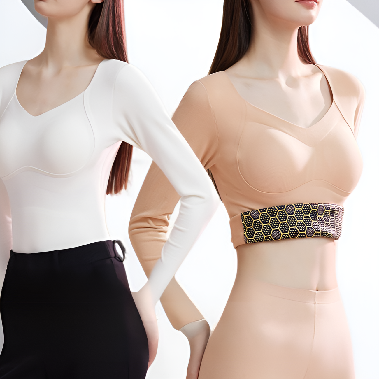 女士帶胸墊發熱保暖打底衫