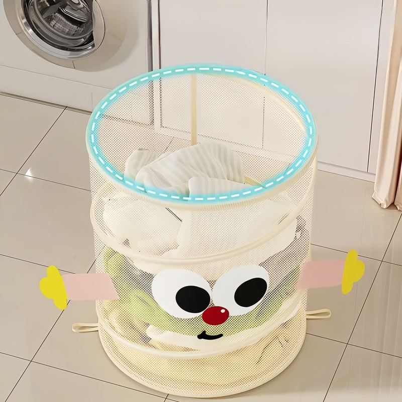 Großer Wäschekorb mit Kordelzug – Rund, stilvoll, für Zuhause