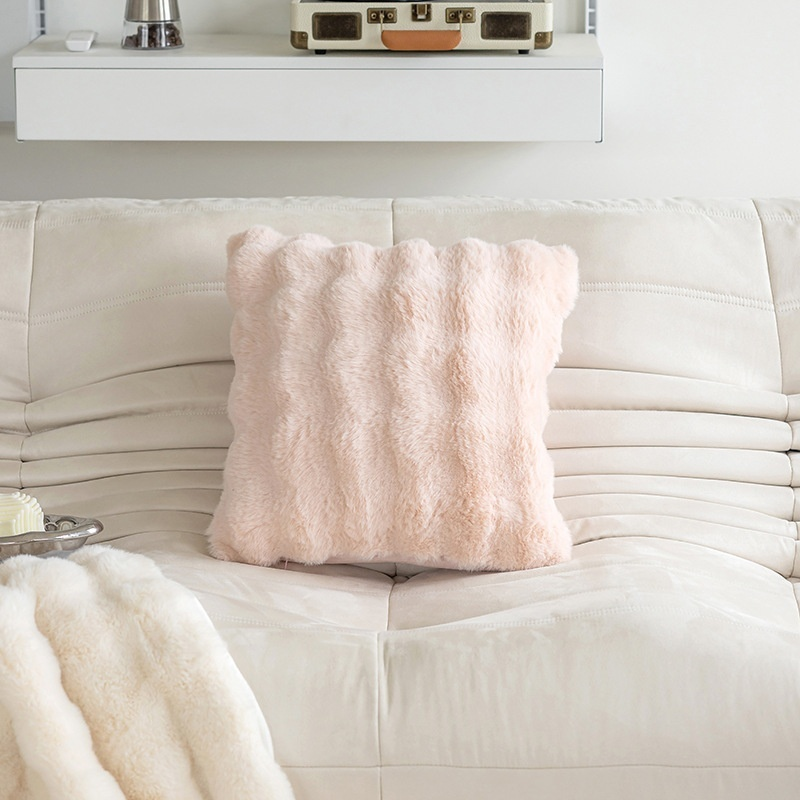 Plush Throw Pillow Cover for Living Room Simple Style