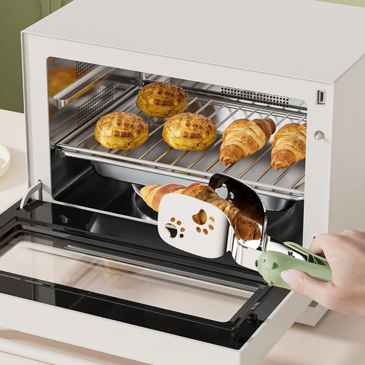 Pinza y espátula 2 en 1 de acero inoxidable, portátil, antideslizante, para cocina y parrilla