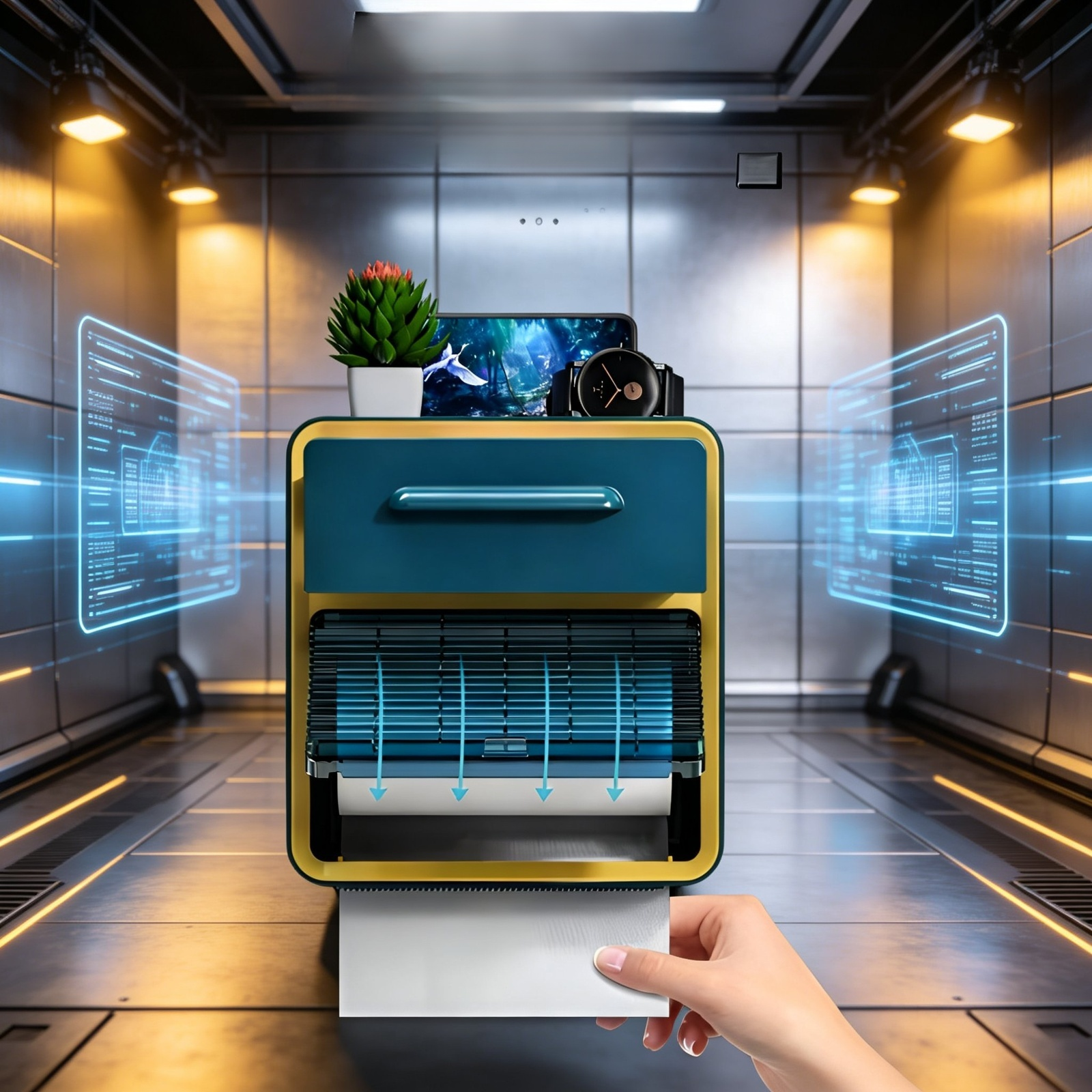 Organizador de pañuelos con cajón para baño