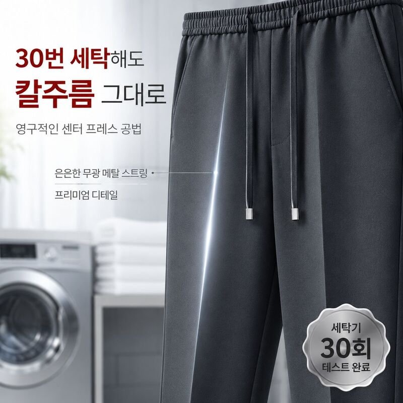 한국풍 남성 테이퍼드 캐주얼 팬츠, 구김 적음, 봄여름 데일리 출근복