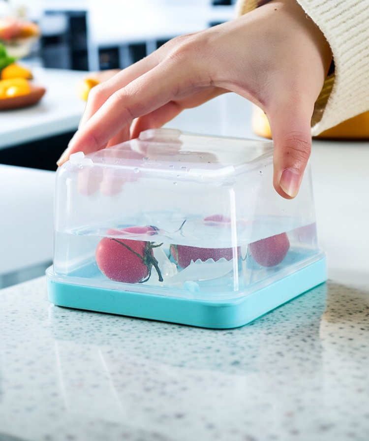 밀폐 뚜껑을 분리한 도시락통 내부 구조