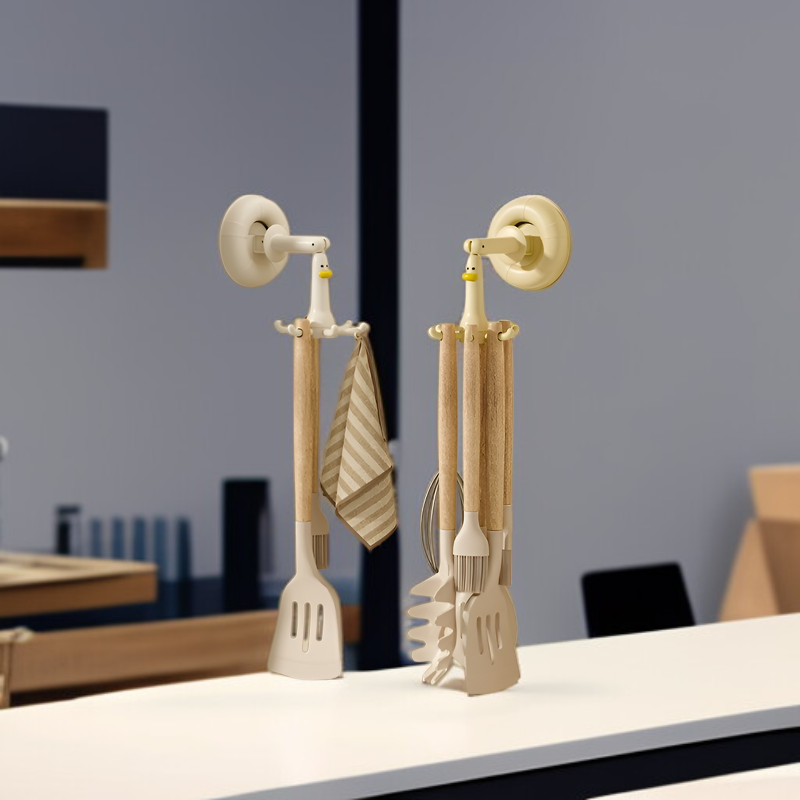 Soporte de pared multiusos con ventosa para cocina y baño