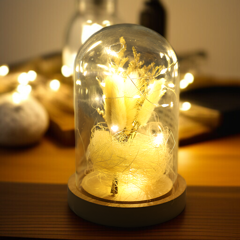 クリスマスツリーのデスクトップの装飾、光るガラスカバー、ナイトライト、デスクトップの装飾、クリエイティブなクリスマスプレゼント