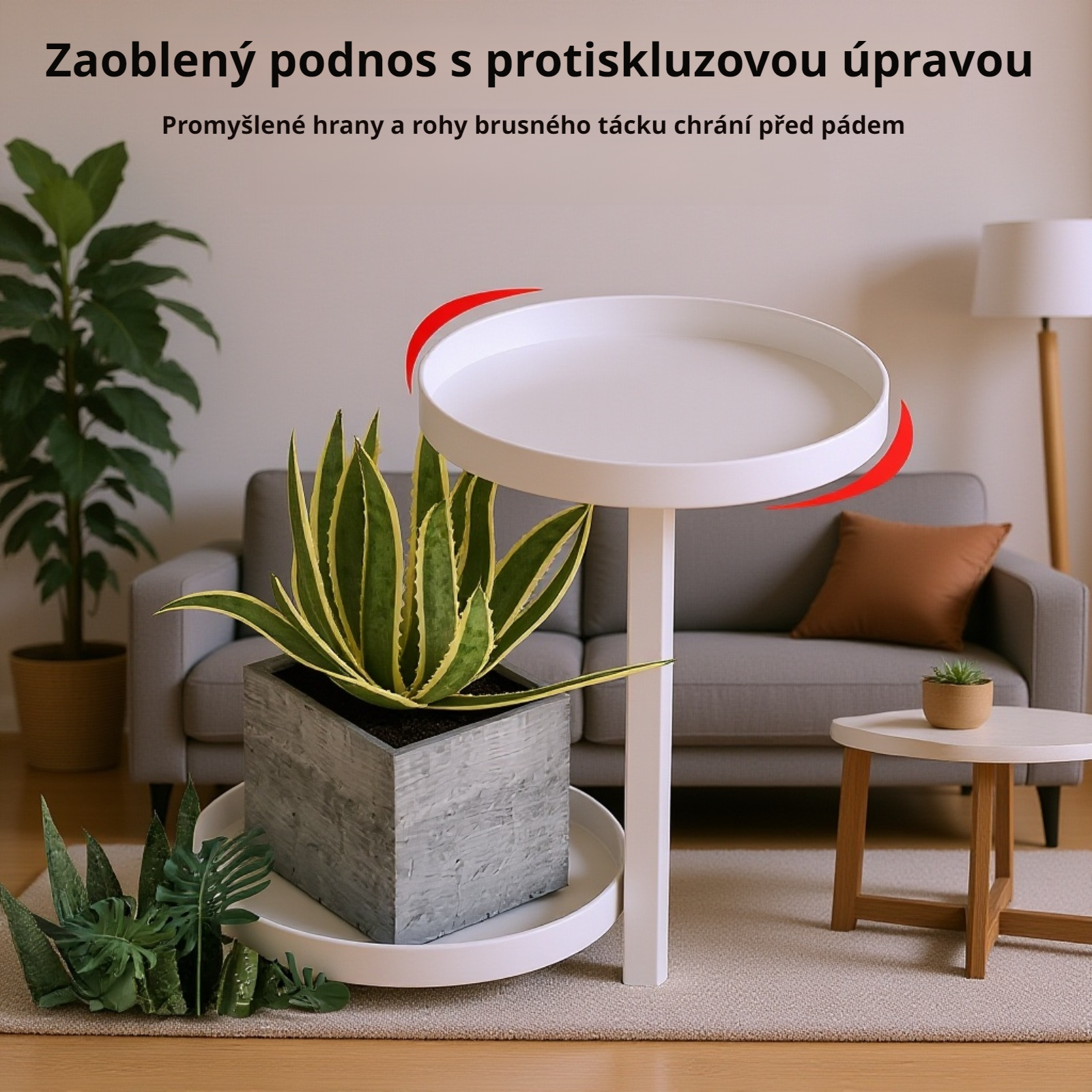  Pohyblivý stojan na pokojové rostliny s 360° otočnými kolečky