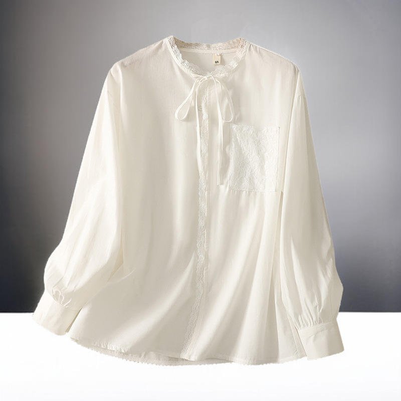 레이스 트리밍 유스풀 셔츠