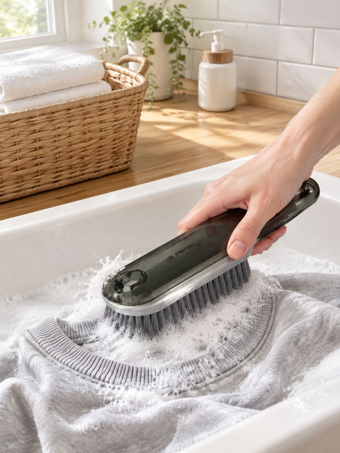 Close-up of soft bristles designed for gentle shoe cleaning
