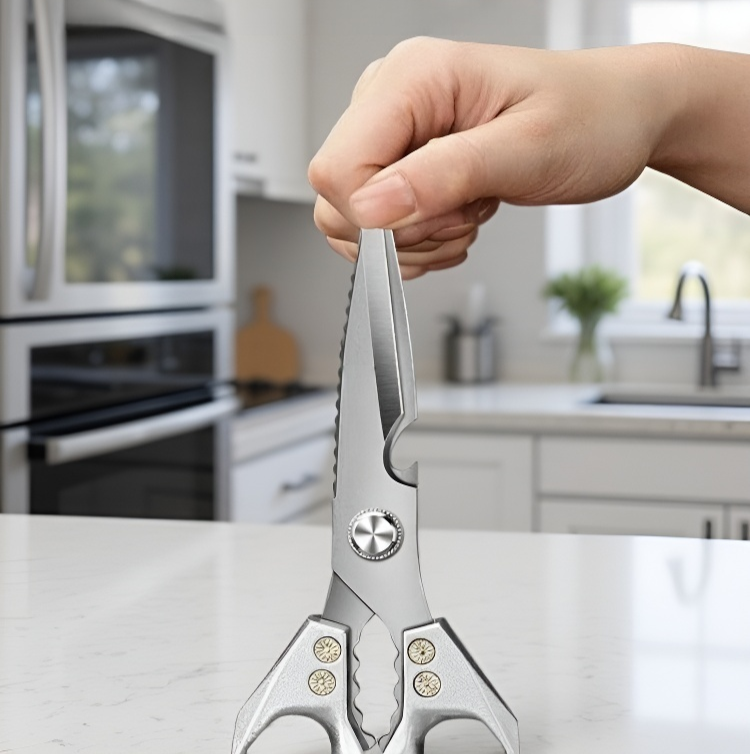 주방에서 사용하는 스테인리스 가위
