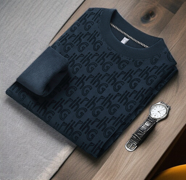 캐주얼 패션 남성 상의 자카드 라운드 긴팔 후드 기모 기모 레깅스 상의