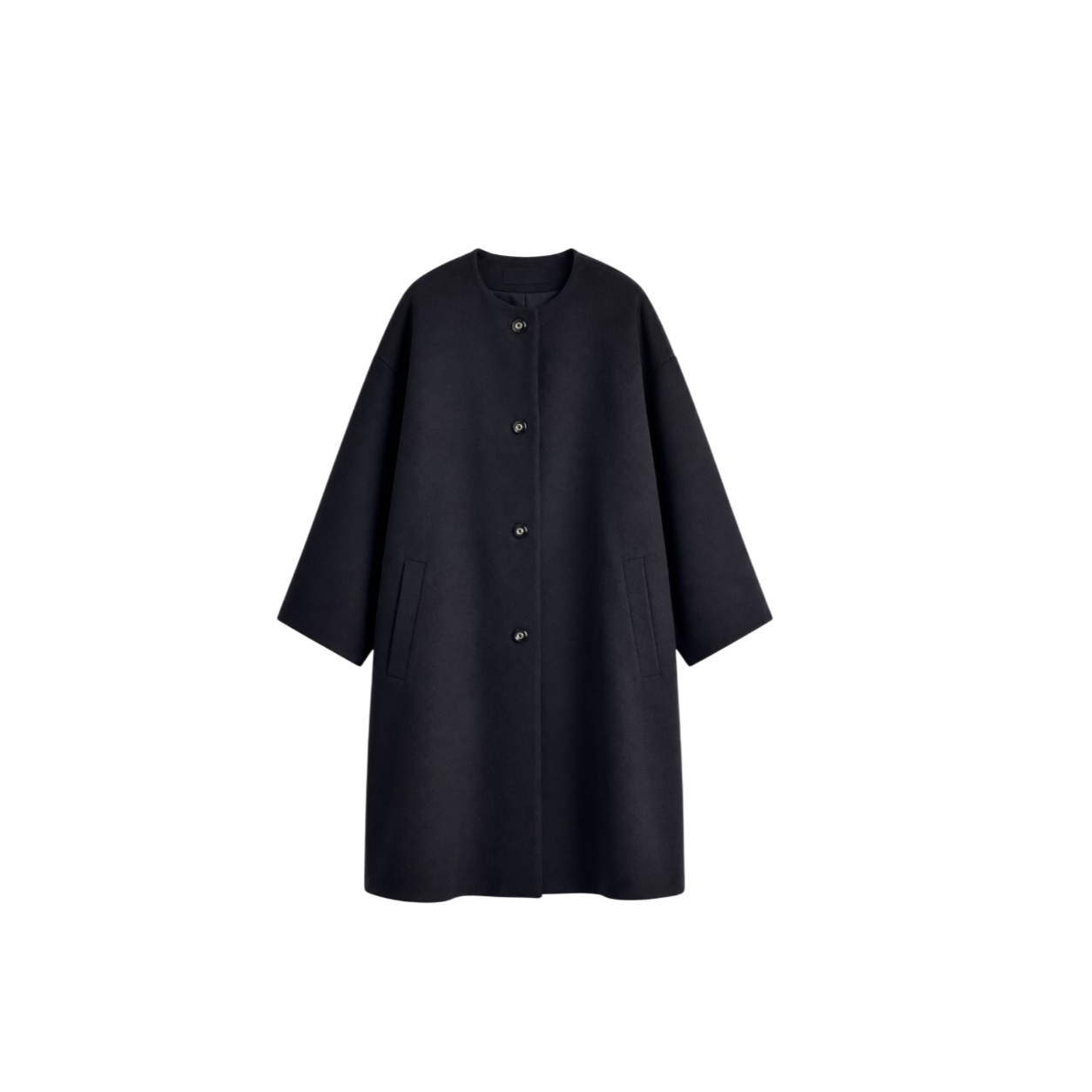 Chaqueta de lana para mujer, color sólido, ajuste suelto, recta, otoño e invierno