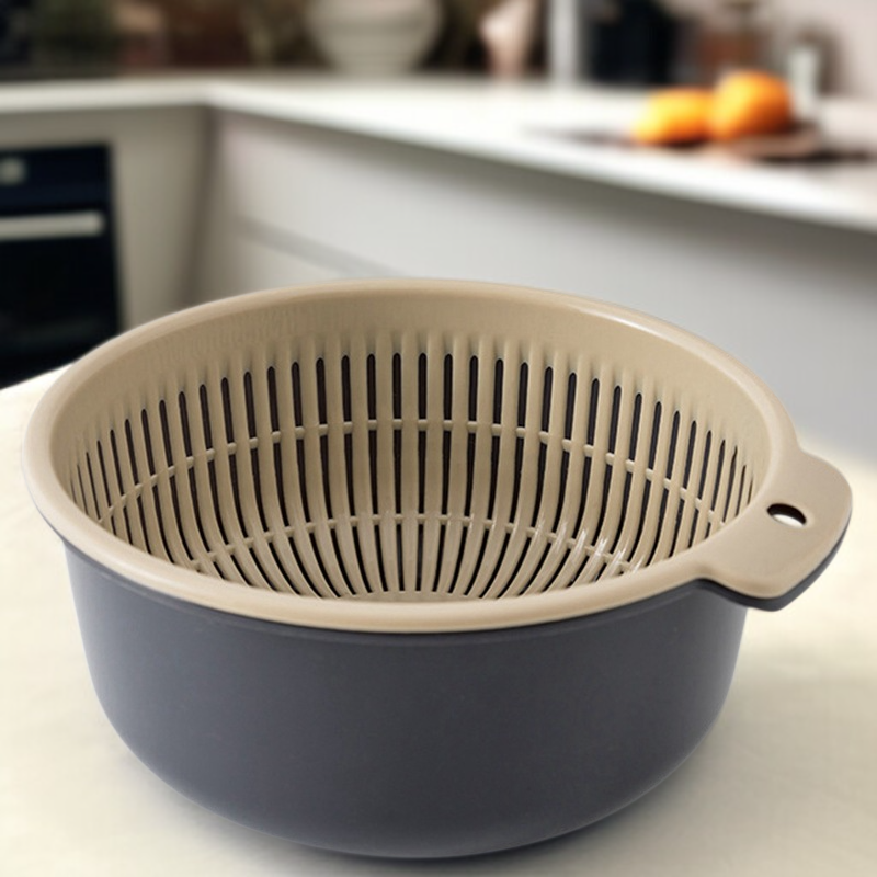 다용도 주방 이중 배수 수납 바구니 과일채소 세척기