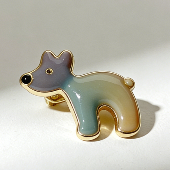 Creative Cute Badge Brooch with Cartoon Design