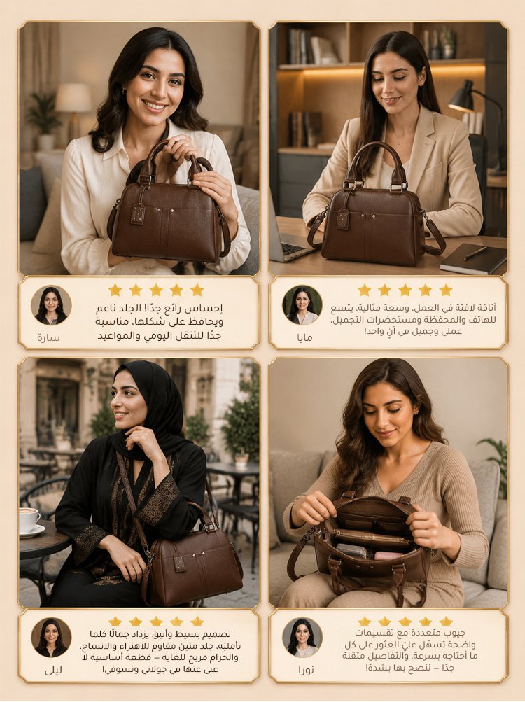 حقيبة نسائية عصرية كبيرة والسعة من جلد طبيعي 