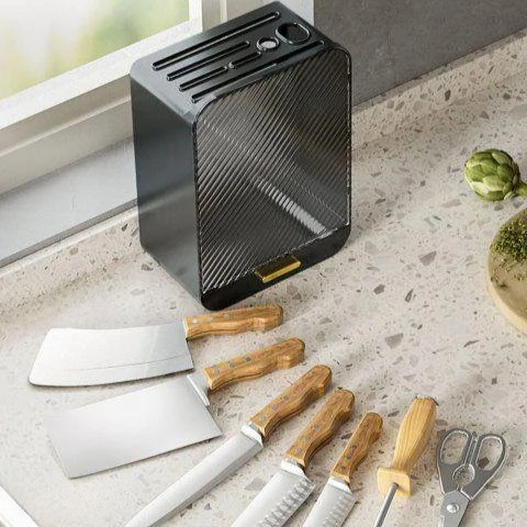 輕奢風台面菜刀刀座架子通用刀具收納盒