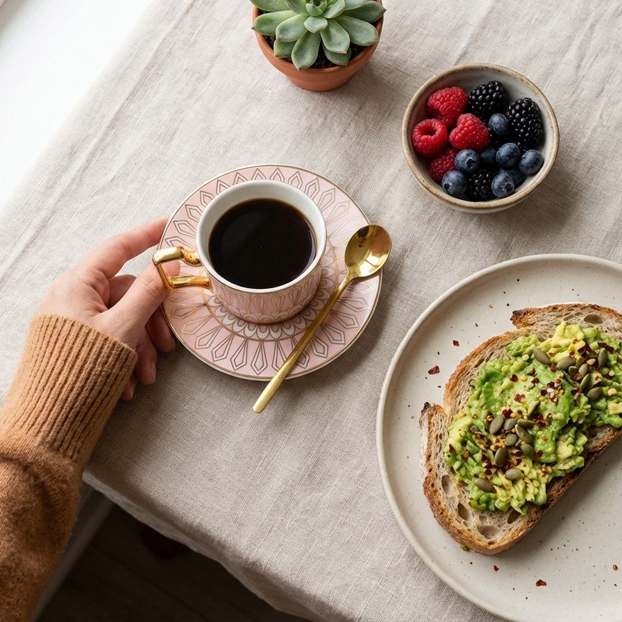 おしゃれなテーブルセッティングとカップ＆ソーサー