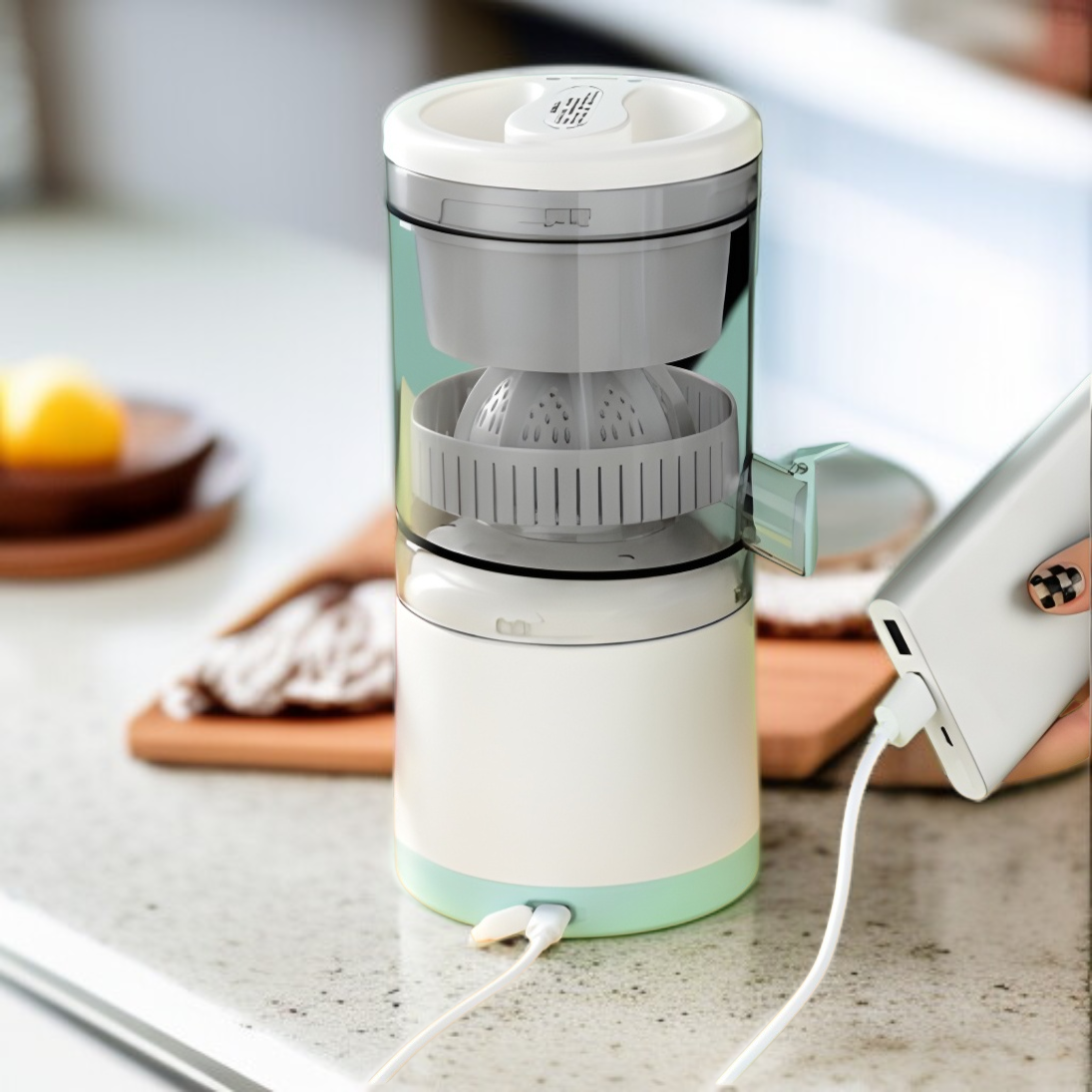 Exprimidor eléctrico portátil multifuncional, vaso de jugo con separación de residuos