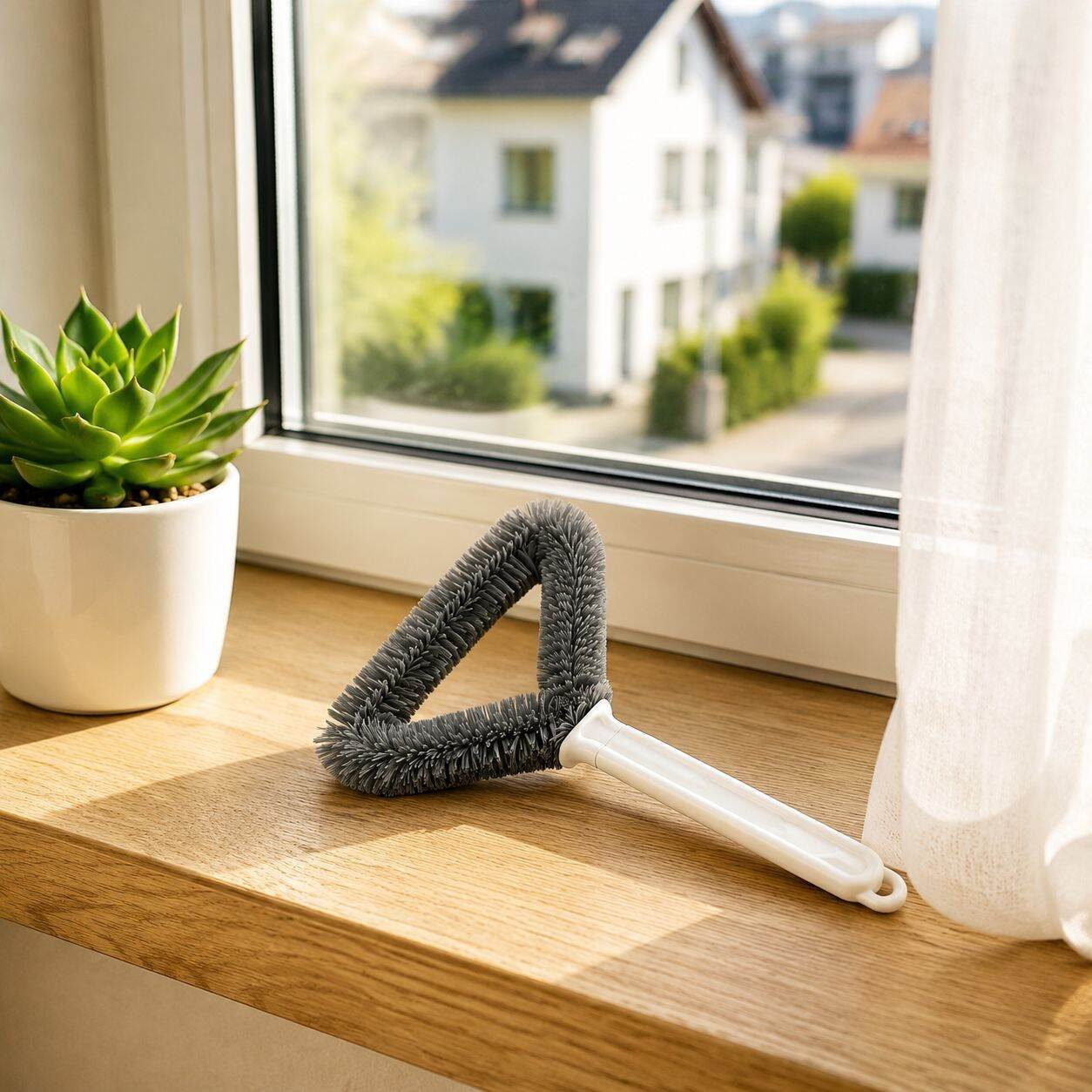 Dreieckiger, abnehmbarer, waschbarer Doppelseitiger Fensterreinigungsbürste für den Hausgebrauch