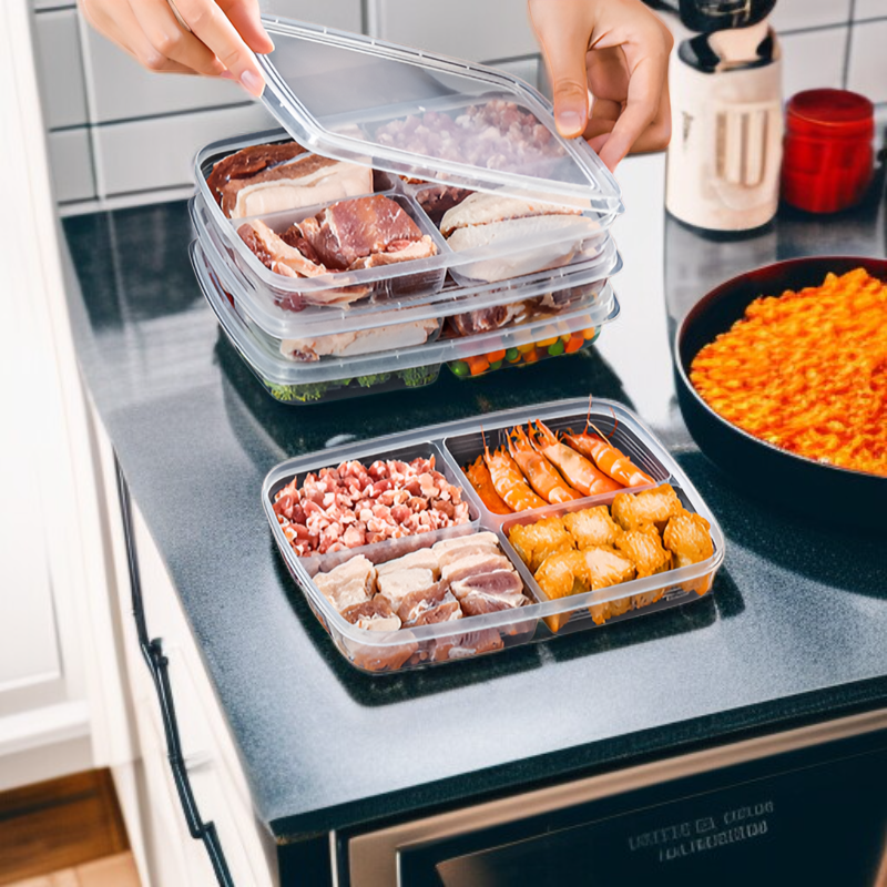 4칸 투명 냉장고 식품 보관함 