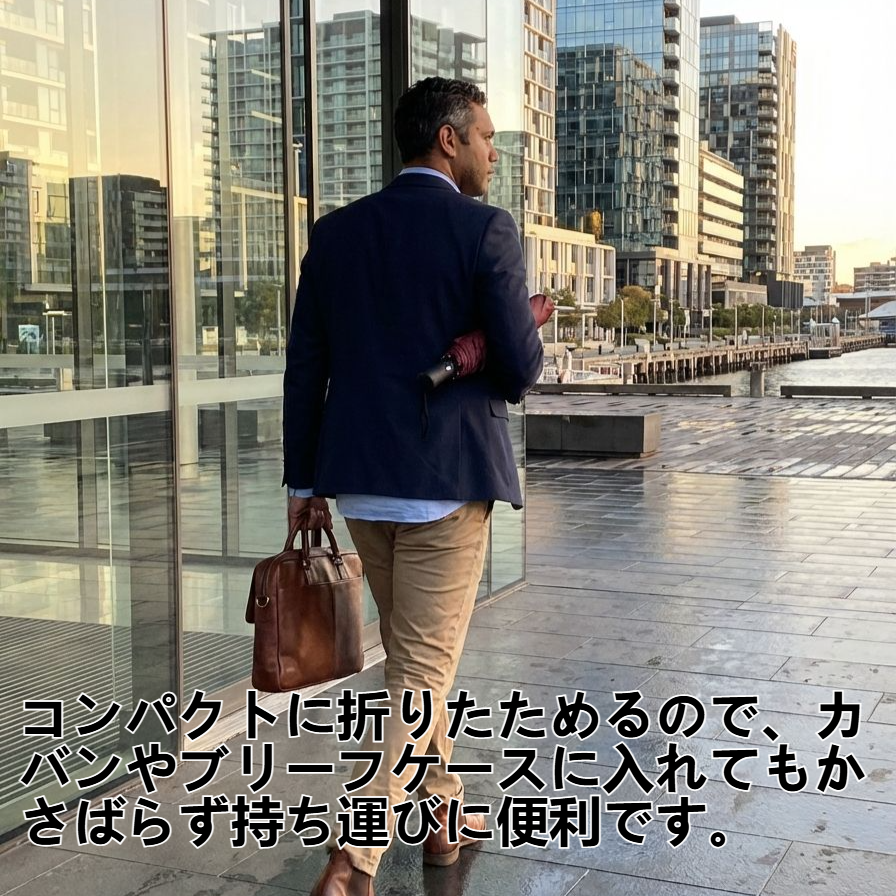 ワンタッチ開閉機能付き傘の操作シーン