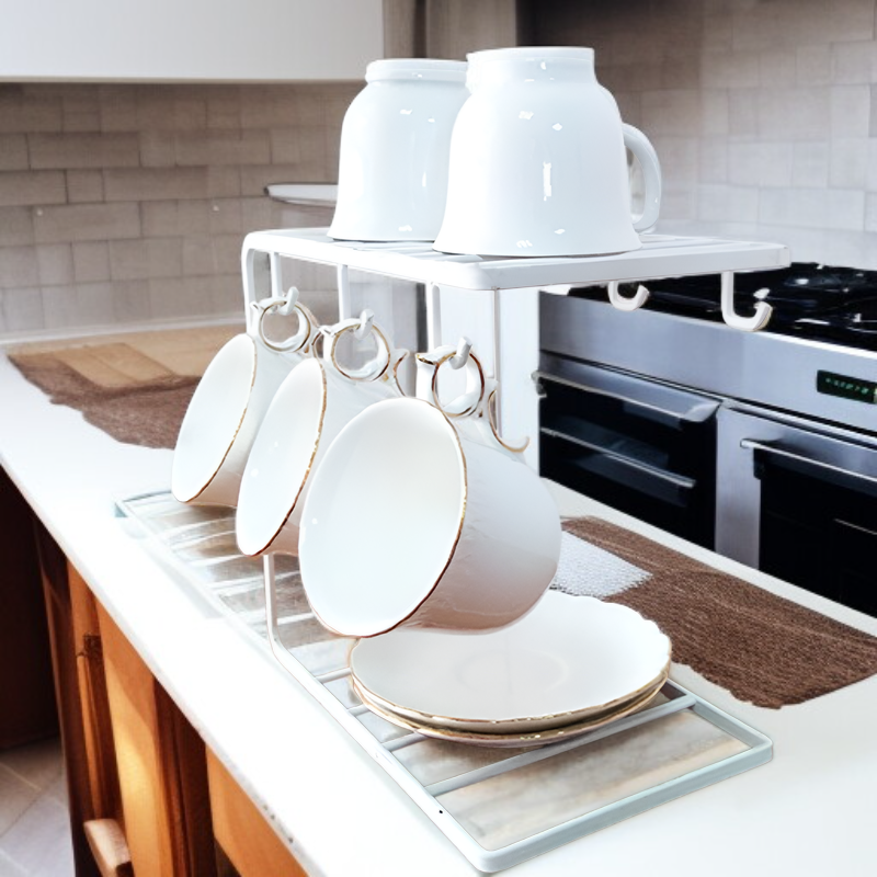 カップラック、ウォーターカップ収納ラック、カップ収納、ドレンカップ仕切りラック、ティーセット収納ラック、逆さまのコーヒーカップバー