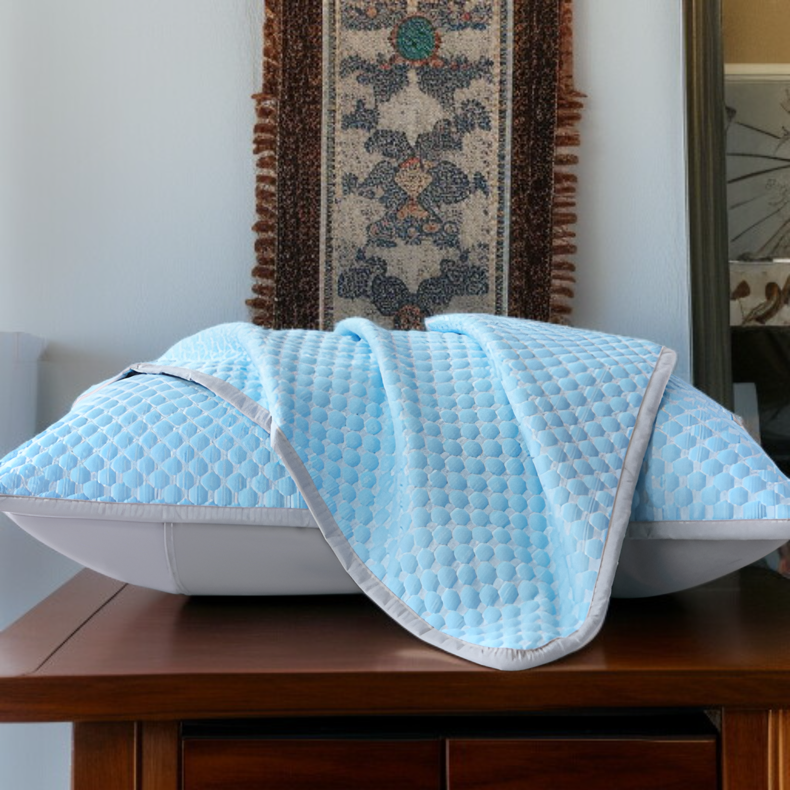 純色真絲枕頭套一對裝