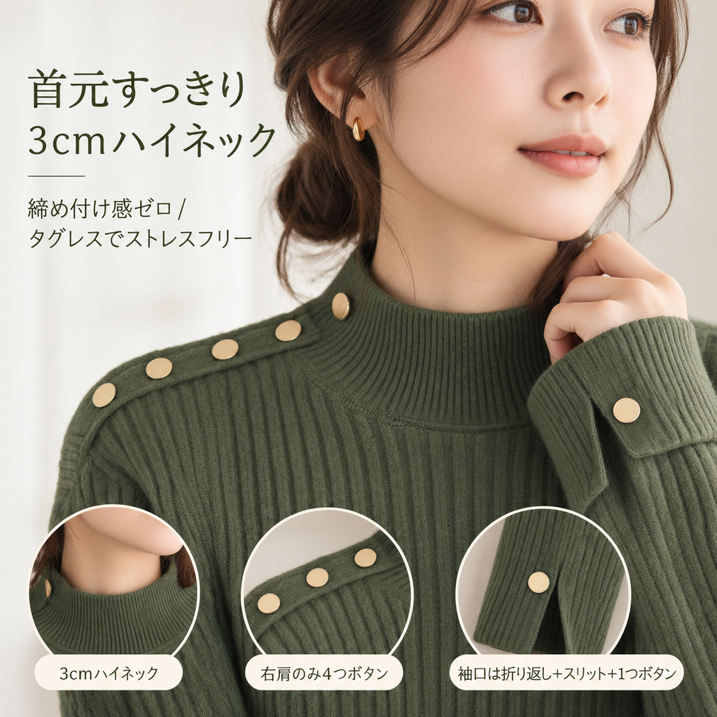 春秋冬季の韓日新作ハイネックセーター女性用