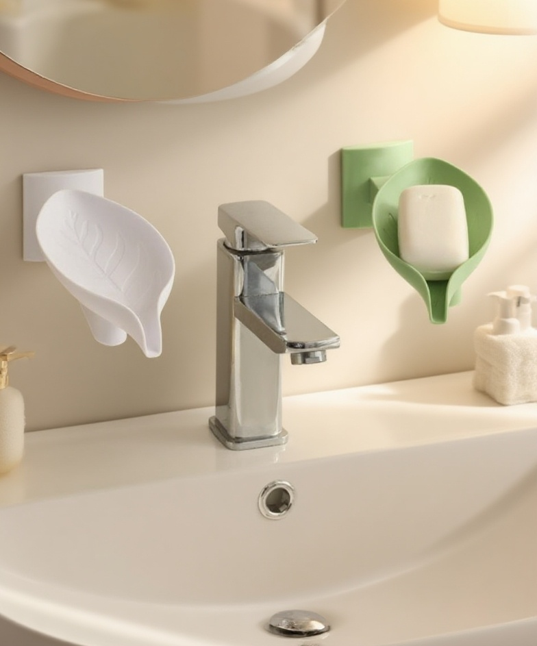 욕실 구멍 없는 벽걸이 비누통 정면 이미지