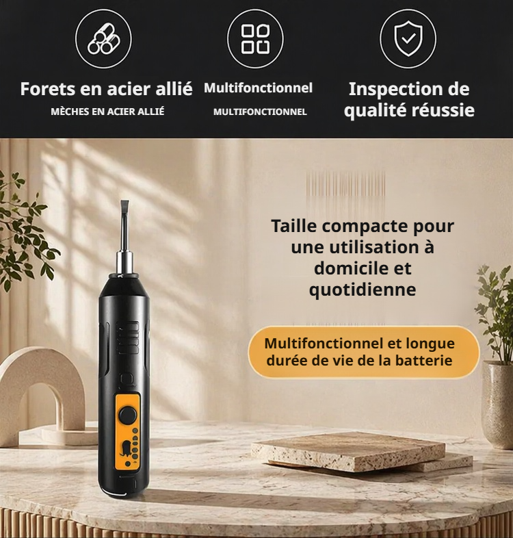 Mini perceuse-visseuse à percussion compacte pour le bricolage
