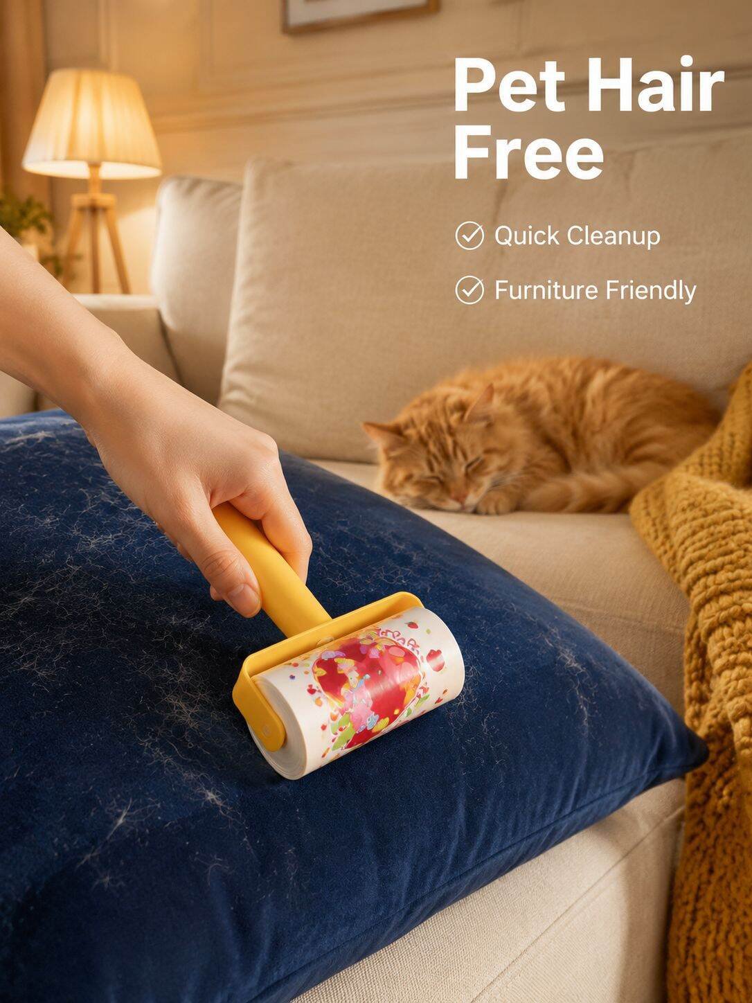 Pet Hair Removal Cartoon Sticky Roller for Home Cleaning