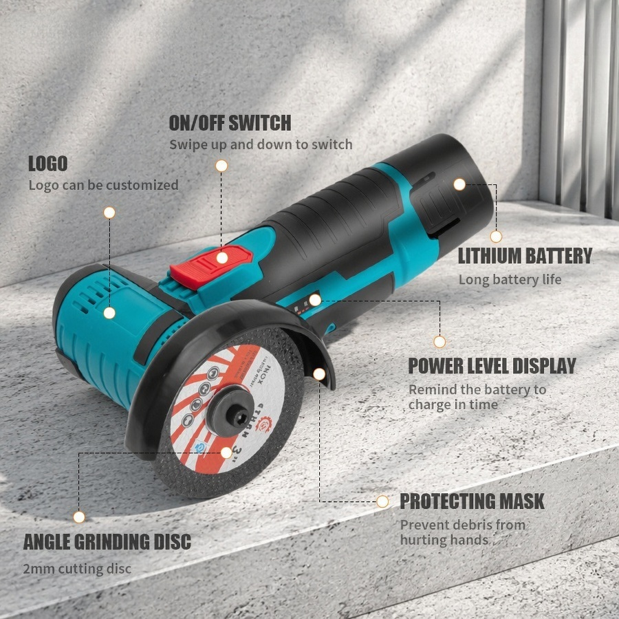 Cordless Rechargeable Angle Grinder for Home Use