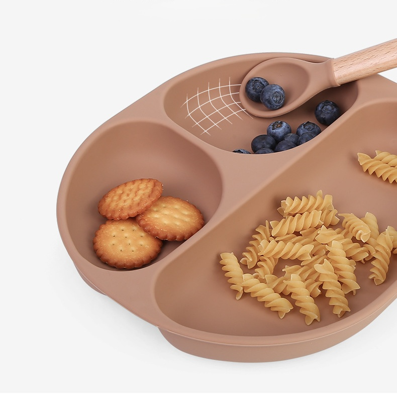 아기 식기 세트 흡착 방지 분리형 식판 아기 밥그릇 숟가락 식기