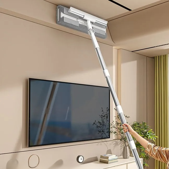 Limpiador de ventanas extensible con mango antideslizante y cabezal desmontable
