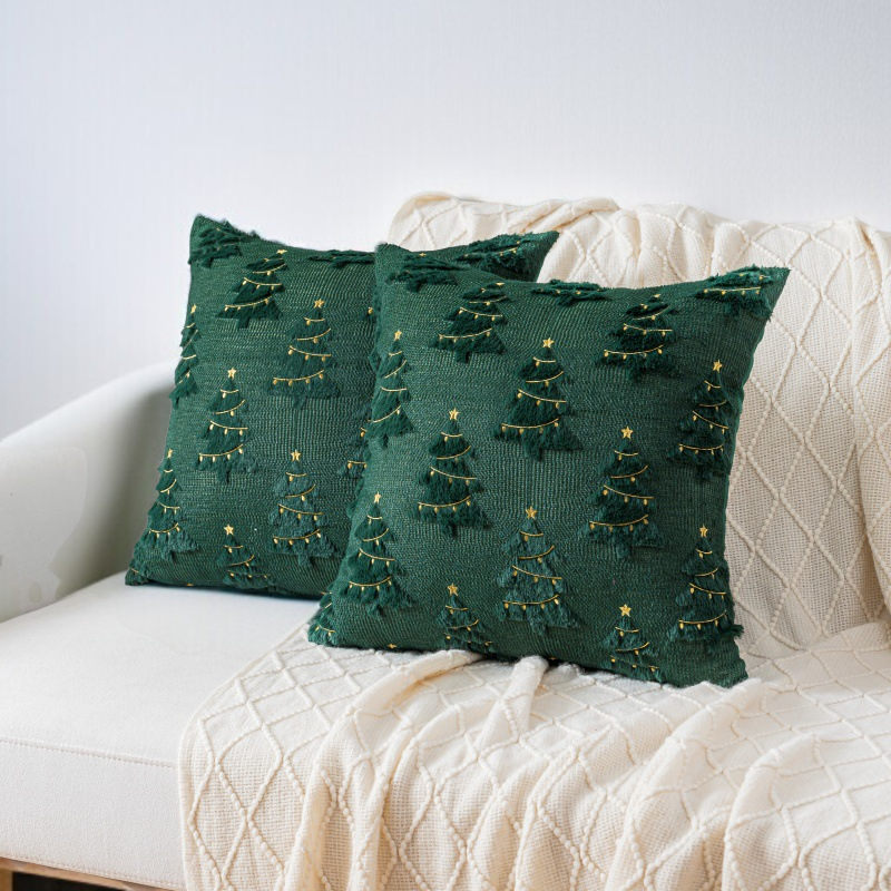 Holiday Cushion Cover Cute Embroidery Quilting Home