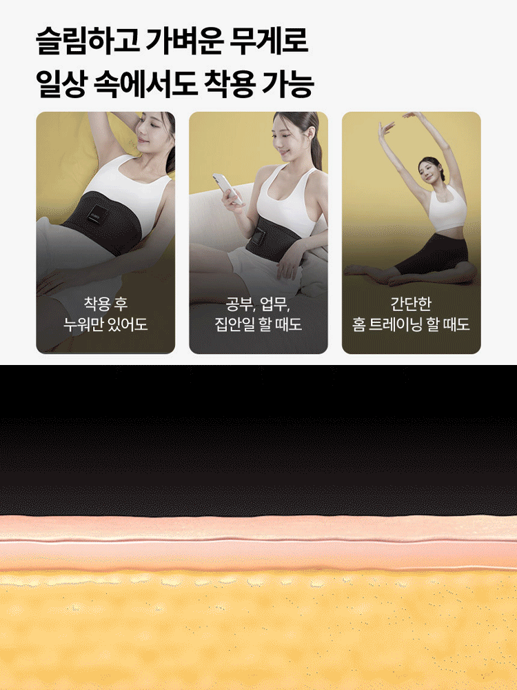 EMS 미세전류 스마트 슬리밍 허리벨트