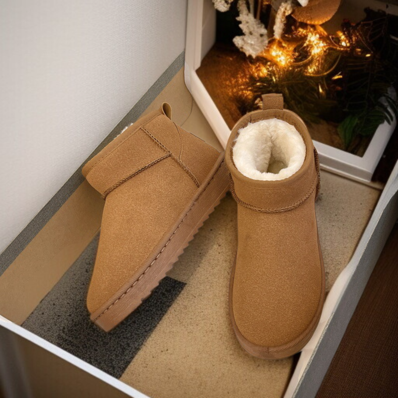 여성 북동부 앵클 부츠 융털 도톰 워커 플랫 스노우 슈즈